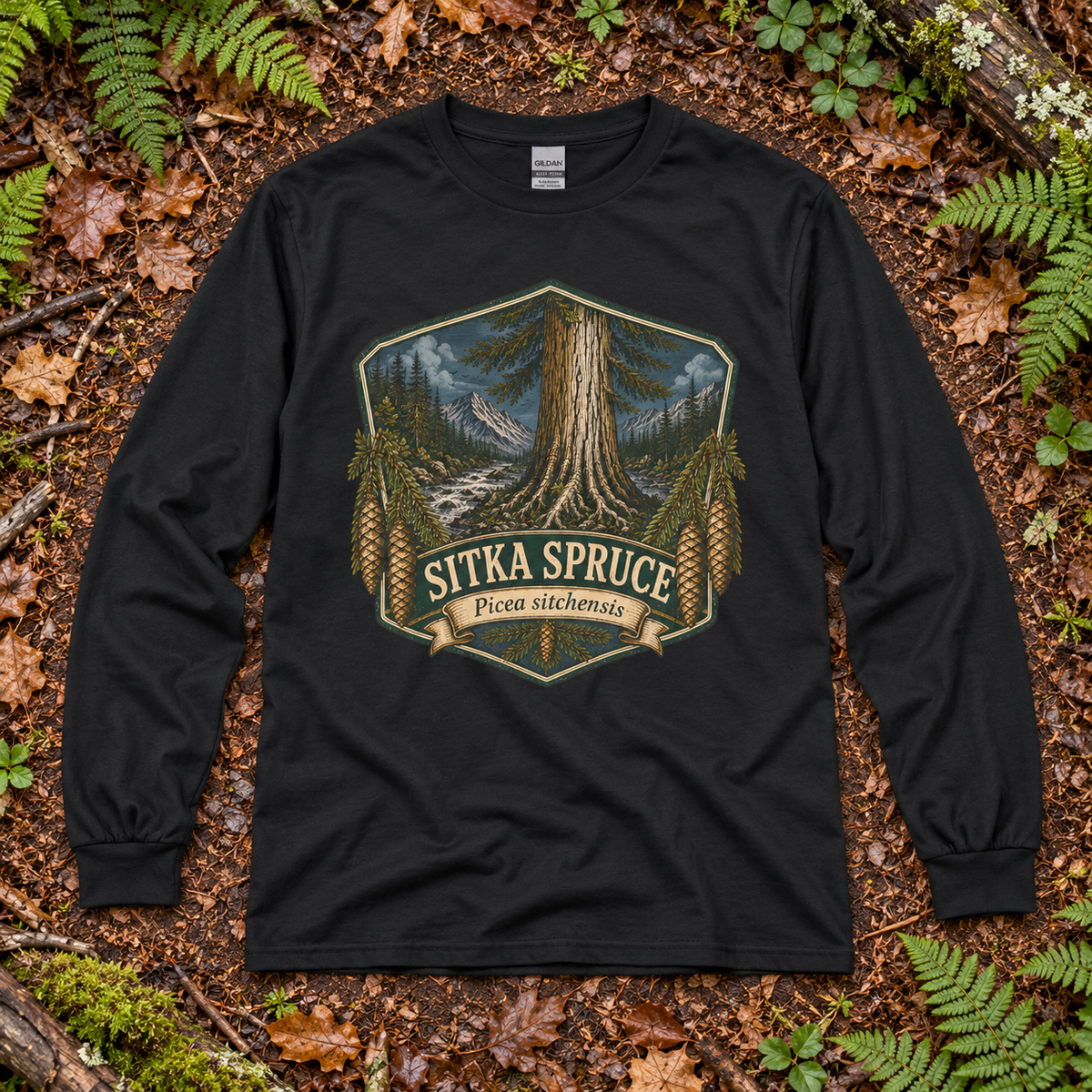 Sitka Spruce, Picea sitchensis Long Sleeve T-Shirt