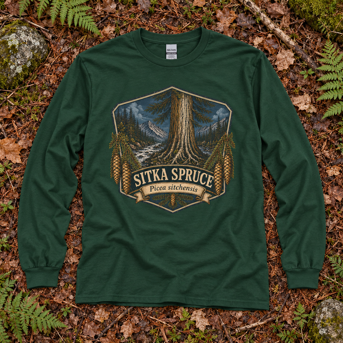 Sitka Spruce, Picea sitchensis Long Sleeve T-Shirt