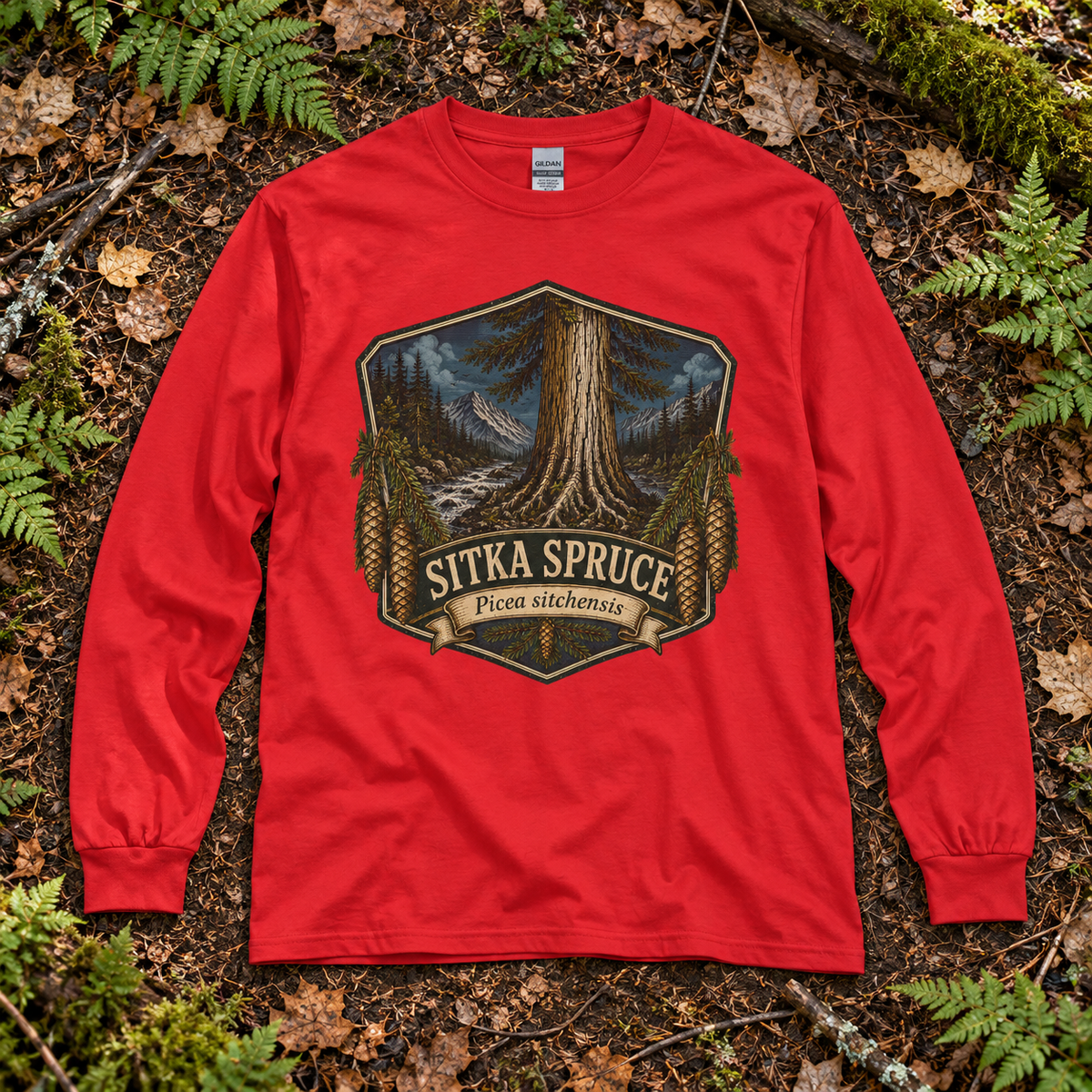 Sitka Spruce, Picea sitchensis Long Sleeve T-Shirt