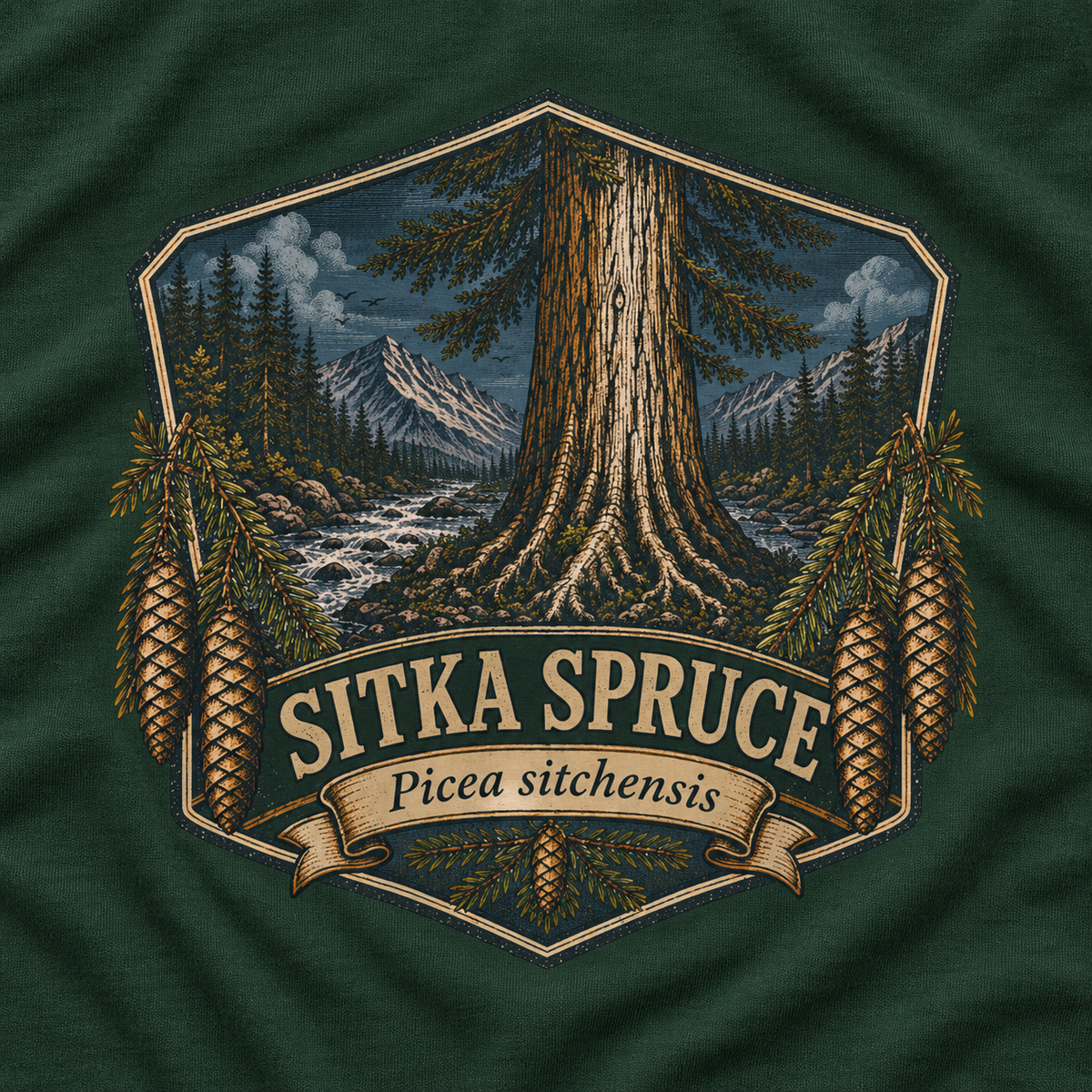 Sitka Spruce, Picea sitchensis Long Sleeve T-Shirt