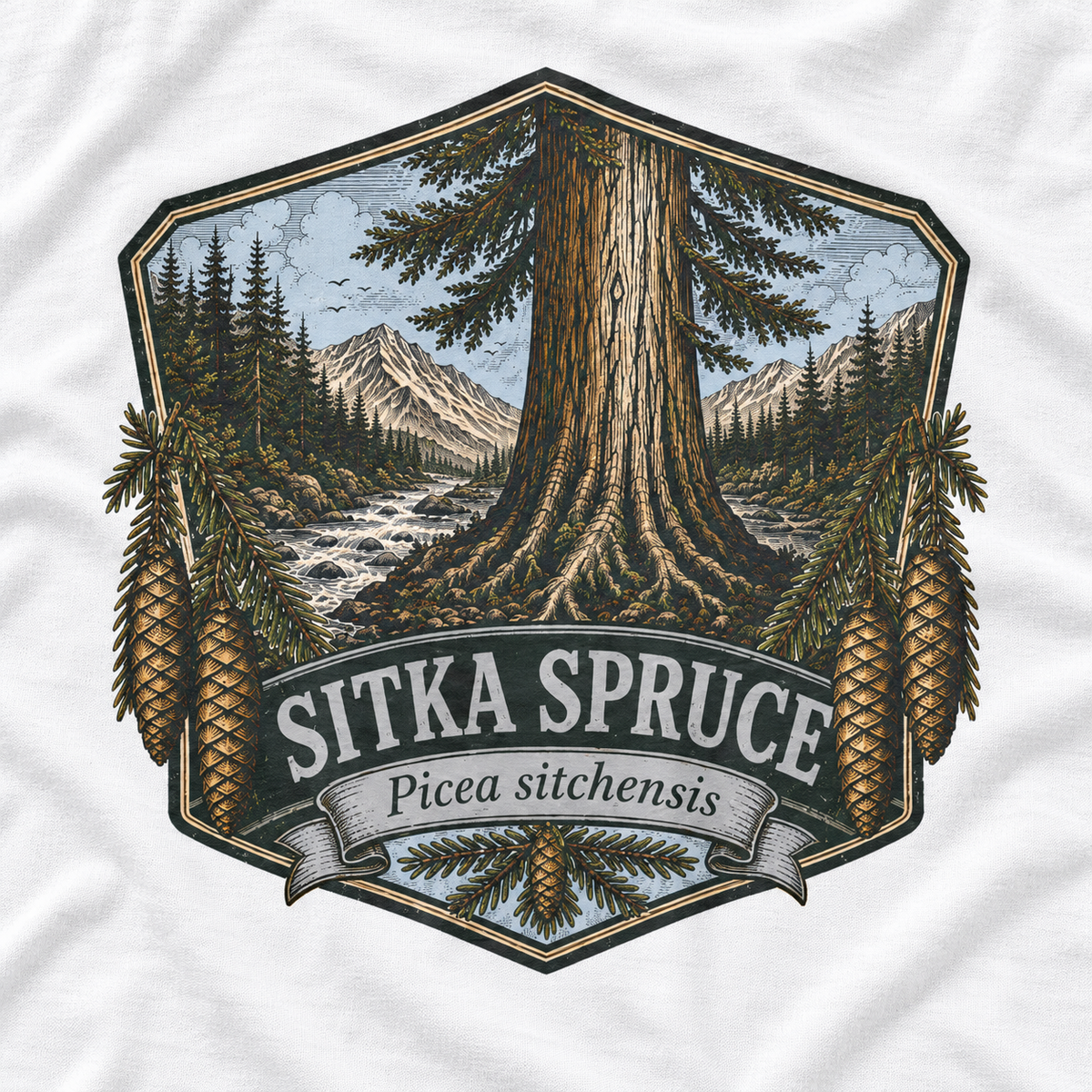 Sitka Spruce, Picea sitchensis Long Sleeve T-Shirt