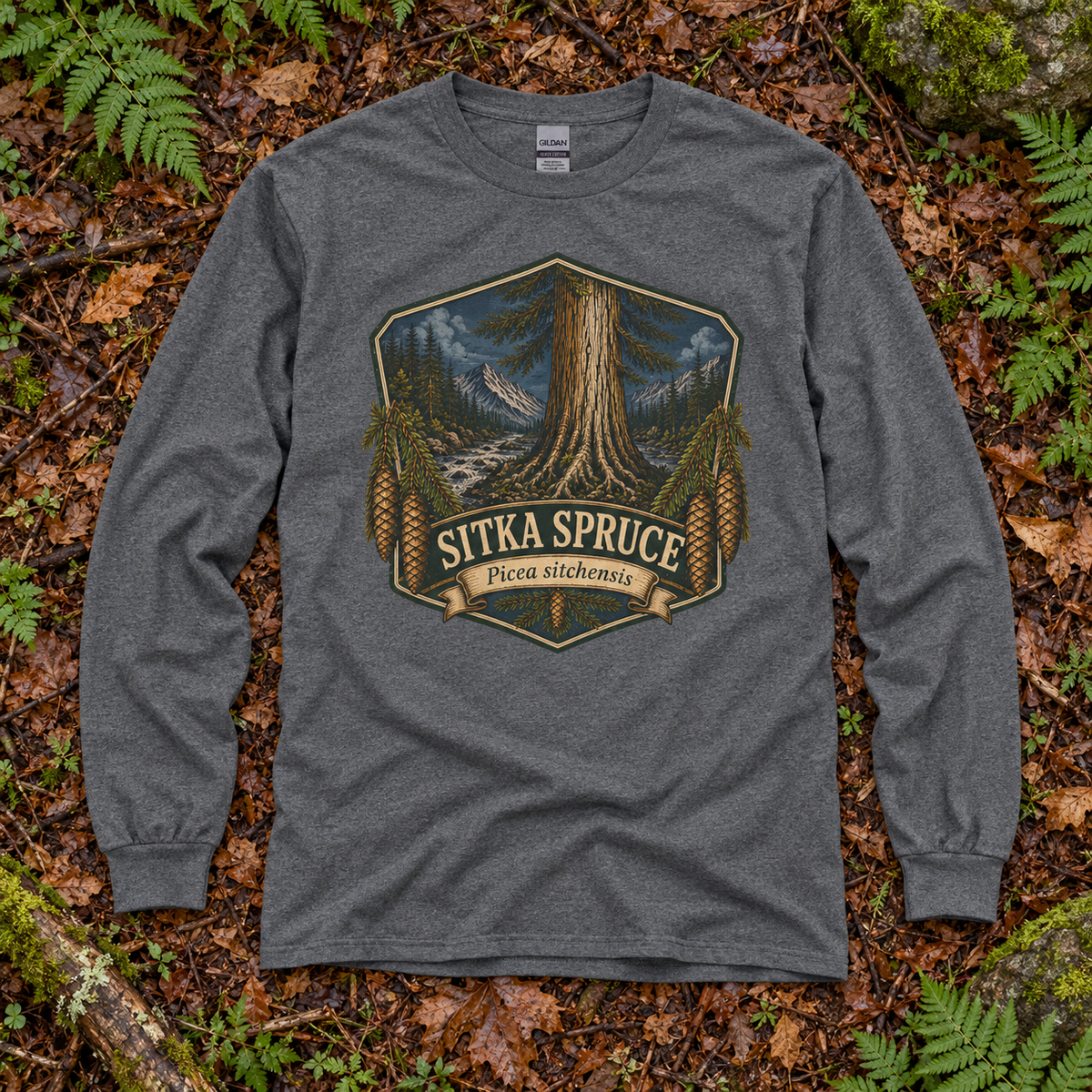 Sitka Spruce, Picea sitchensis Long Sleeve T-Shirt