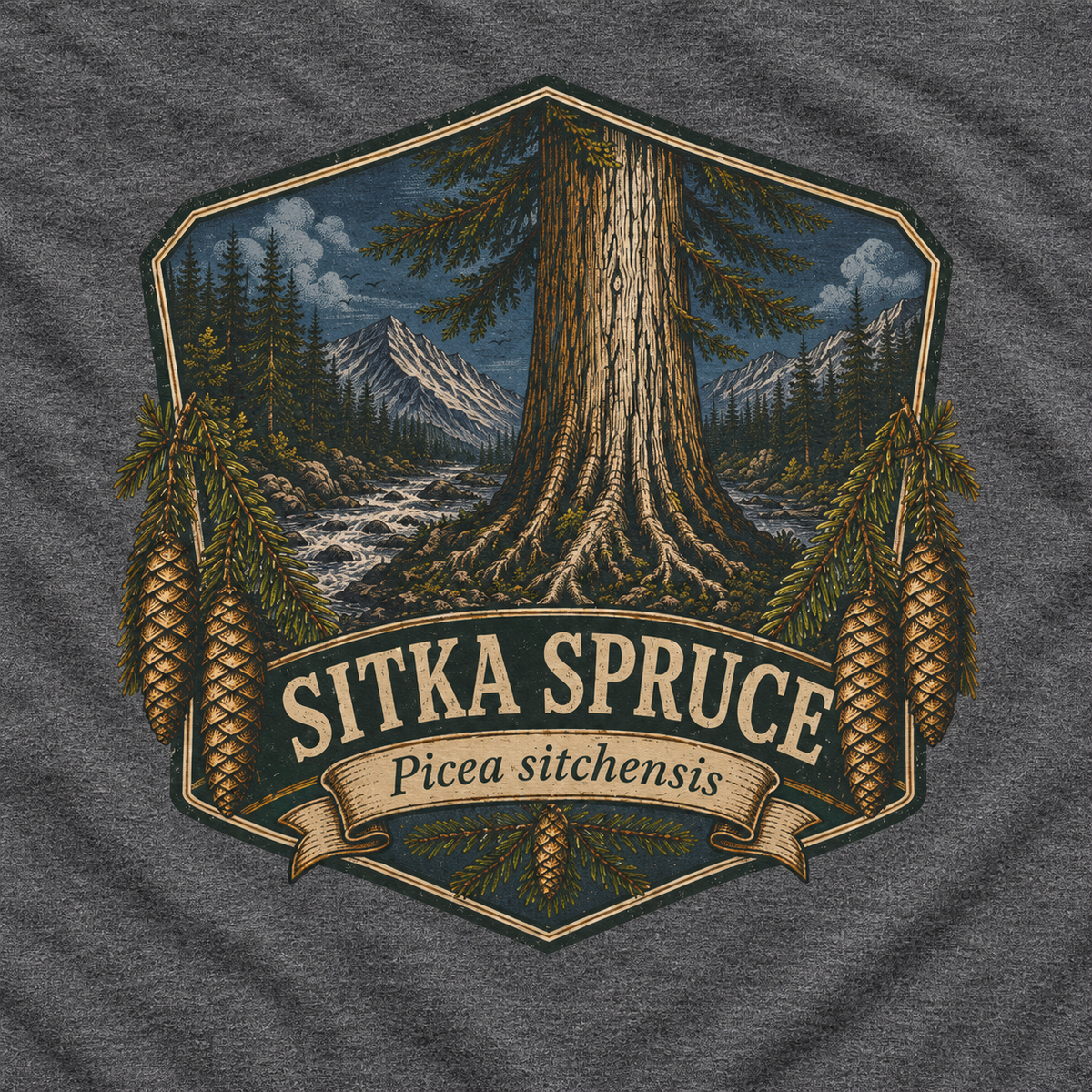 Sitka Spruce, Picea sitchensis Long Sleeve T-Shirt