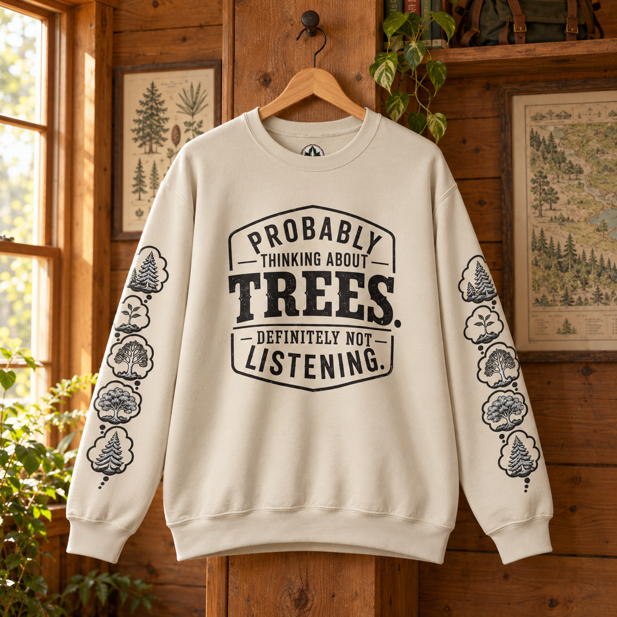 Probably Thinking About Trees, Definitely not Listening Version 1 Sweatshirt