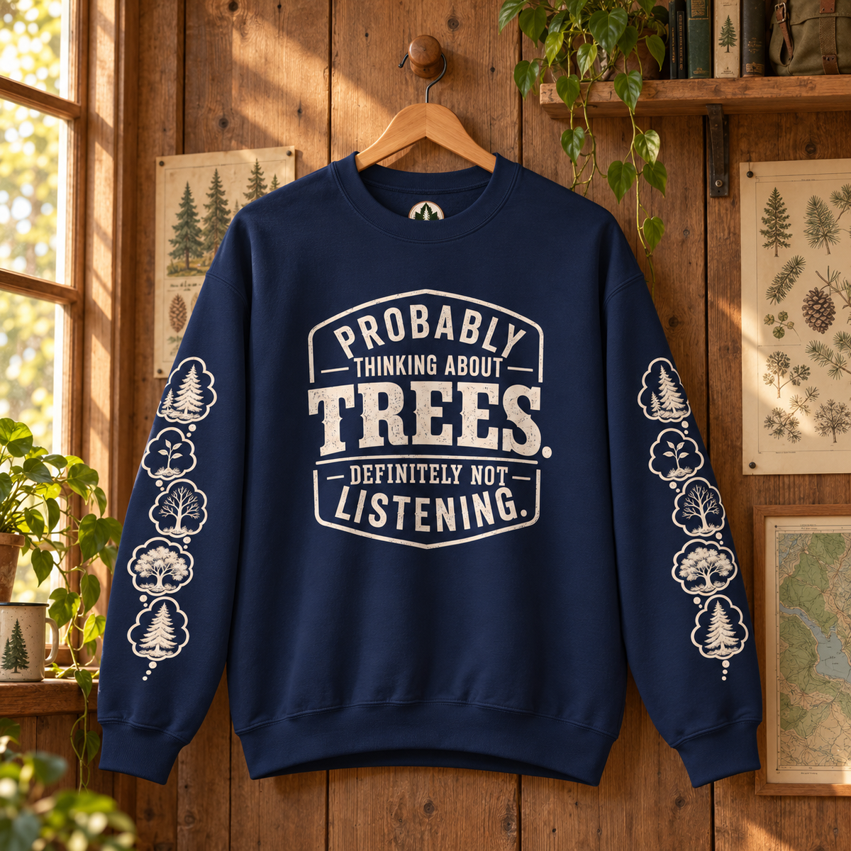 Probably Thinking About Trees, Definitely not Listening Version 1 Sweatshirt