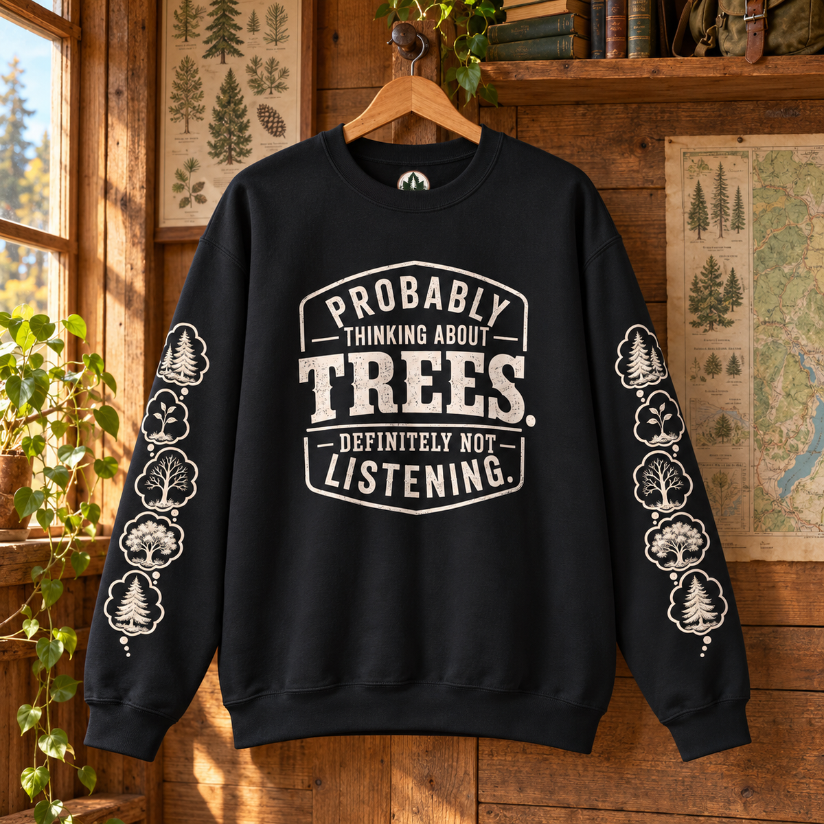 Probably Thinking About Trees, Definitely not Listening Version 1 Sweatshirt