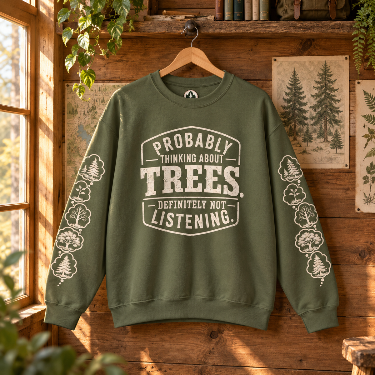Probably Thinking About Trees, Definitely not Listening Version 1 Sweatshirt