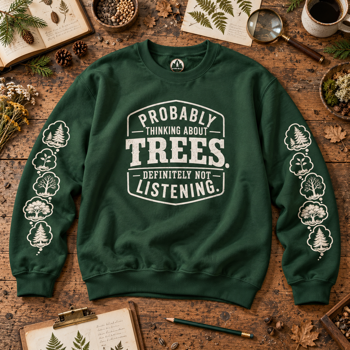 Probably Thinking About Trees, Definitely not Listening Version 1 Sweatshirt