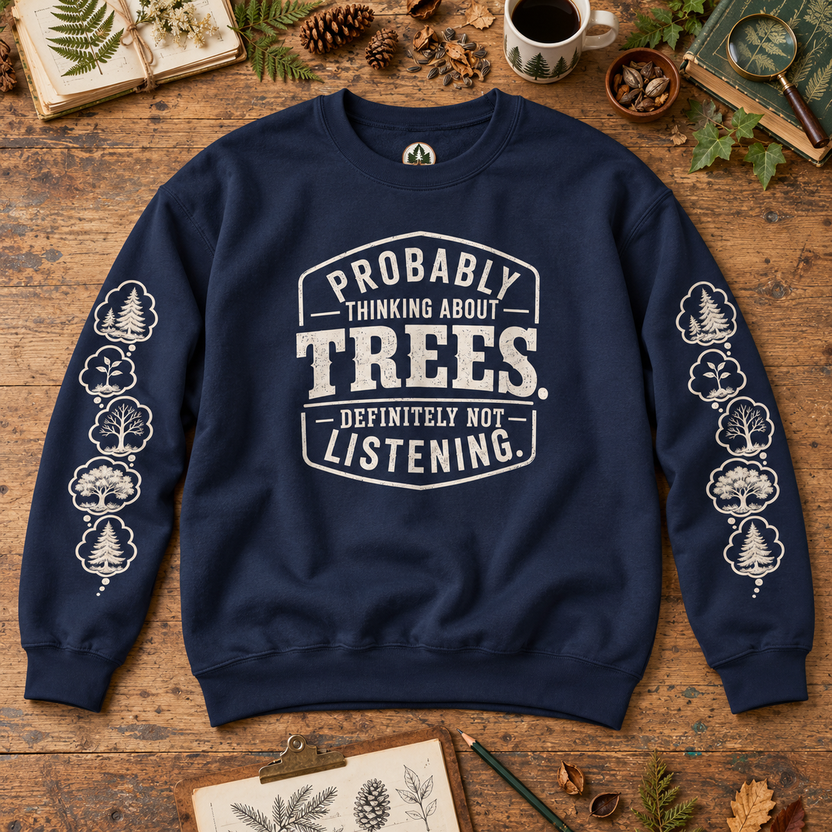 Probably Thinking About Trees, Definitely not Listening Version 1 Sweatshirt