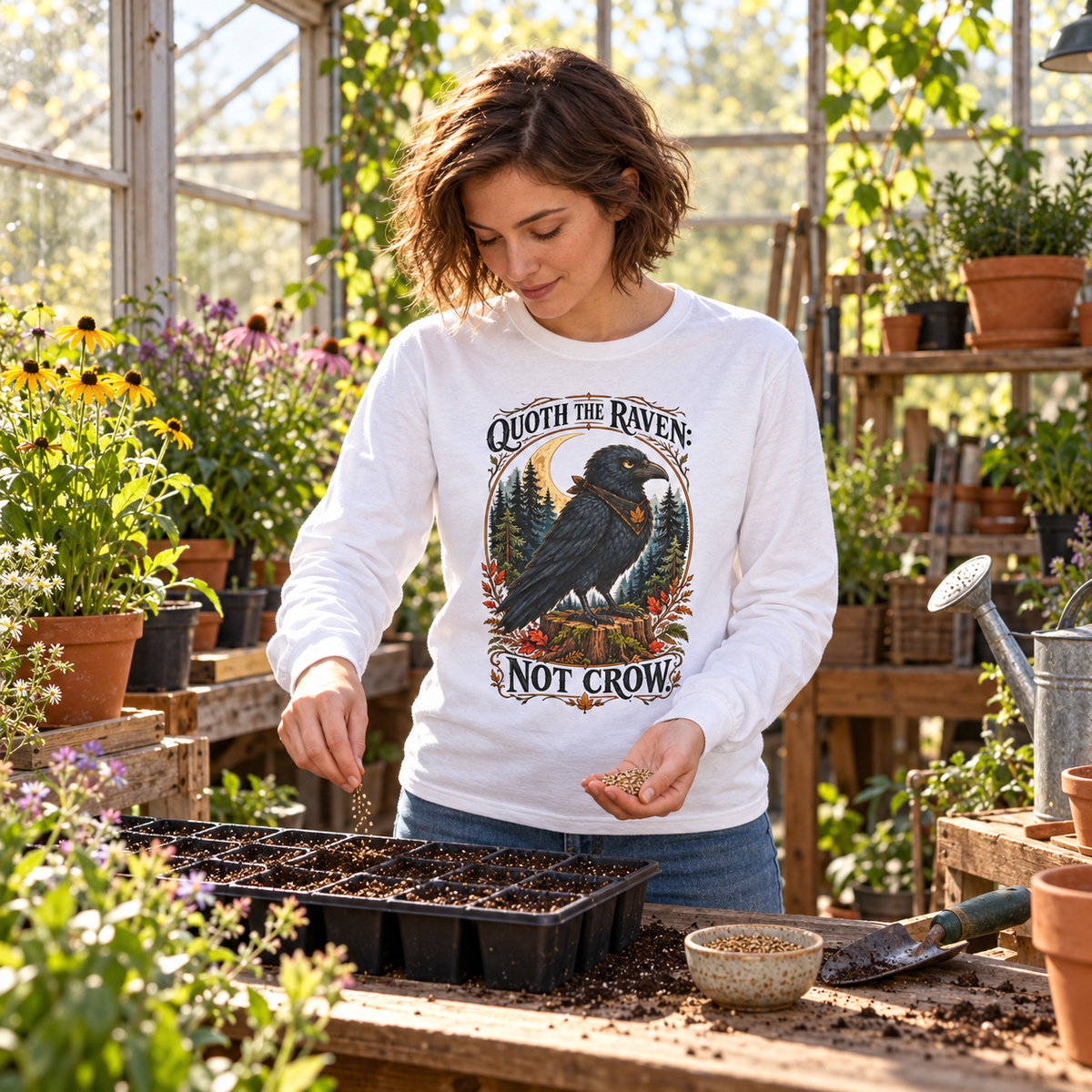 Quoth the Raven: Not Crow, Version 1 Otto and Echo Long Sleeve T-Shirt