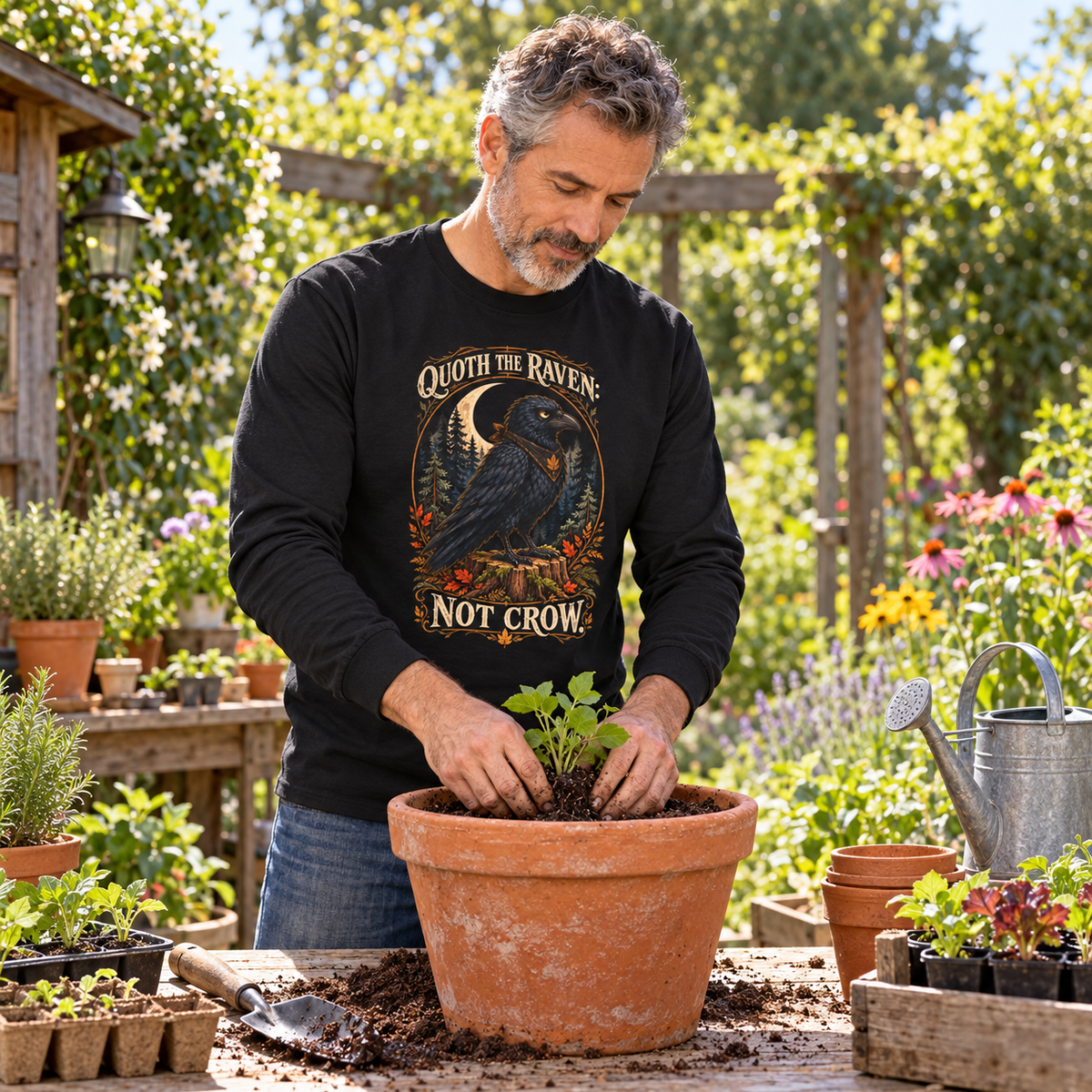 Quoth the Raven: Not Crow, Version 1 Otto and Echo Long Sleeve T-Shirt