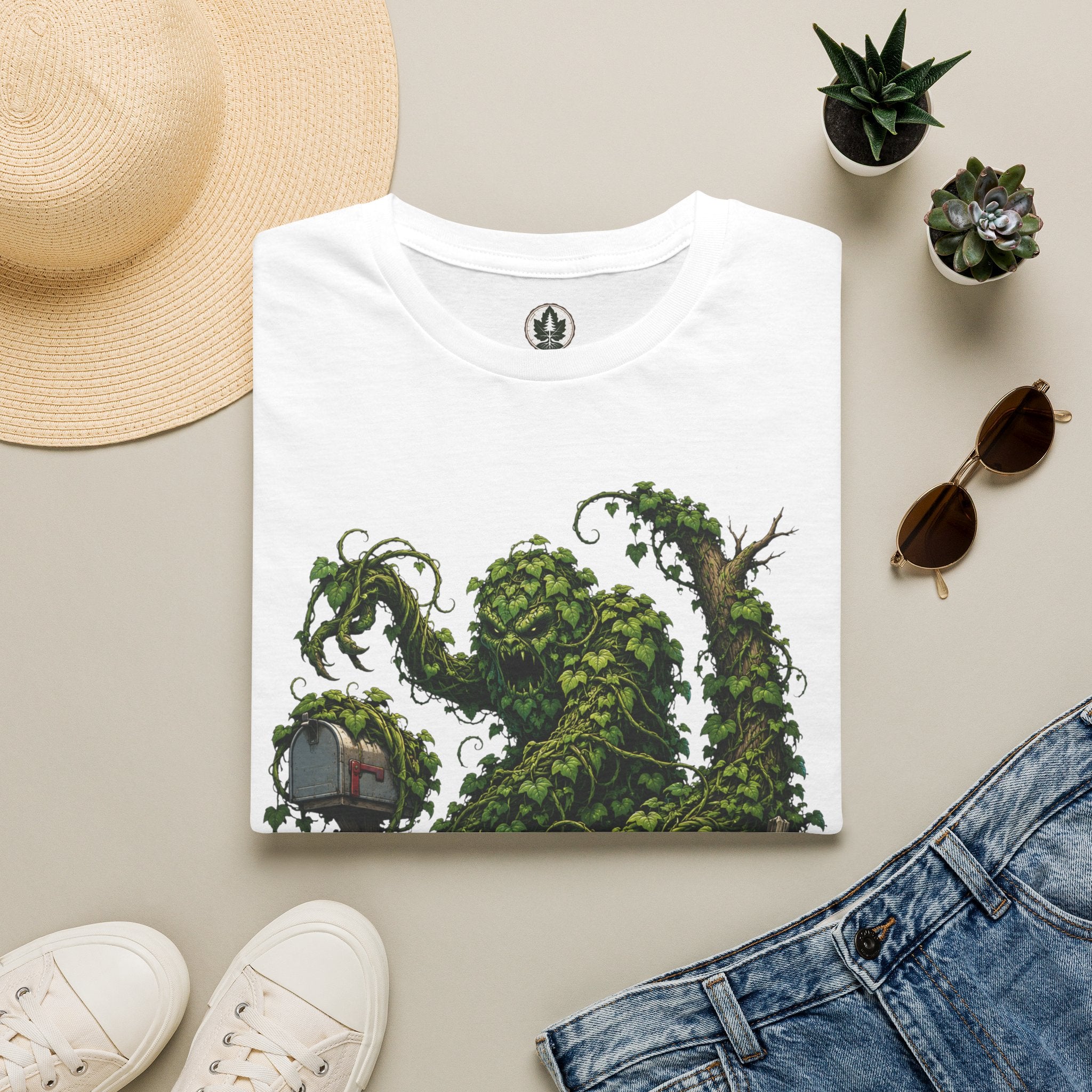 Kudzu Vine Monster with Garden Gnome Version 1 T‑Shirt