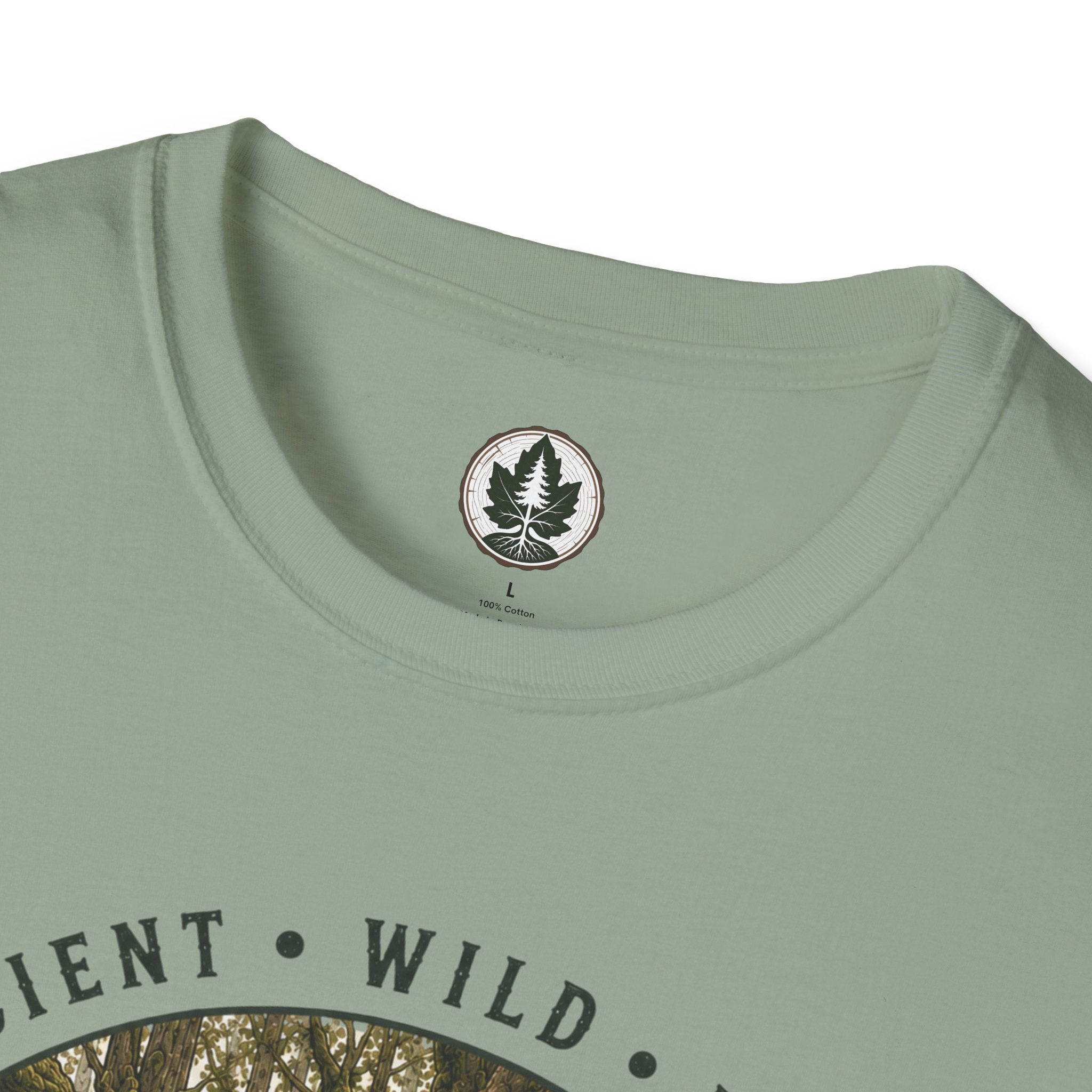 Pacific Northwest Tree T‑Shirt - "Ancient - Wild - Rooted" with Otto and Echo in the tree