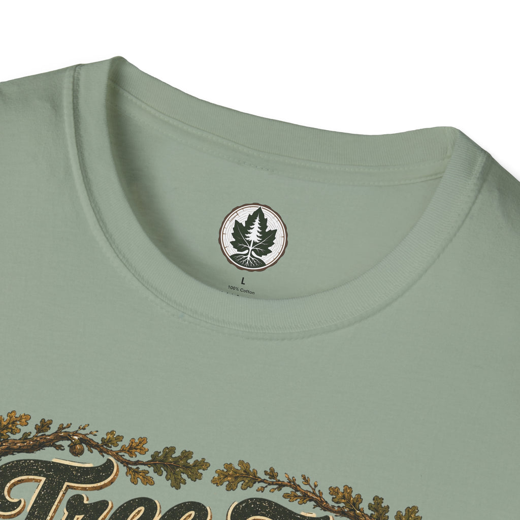 Tree Zen Version 2 Tree Rings and Oak Leaves background T‑Shirt