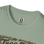 Tree Zen Version 2 Tree Rings and Oak Leaves background T‑Shirt