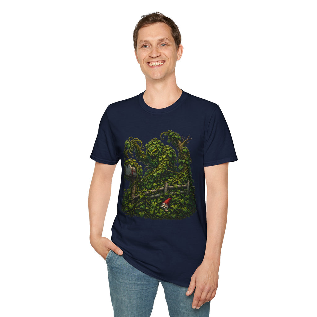 Kudzu Vine Monster with Garden Gnome Version 1 T‑Shirt