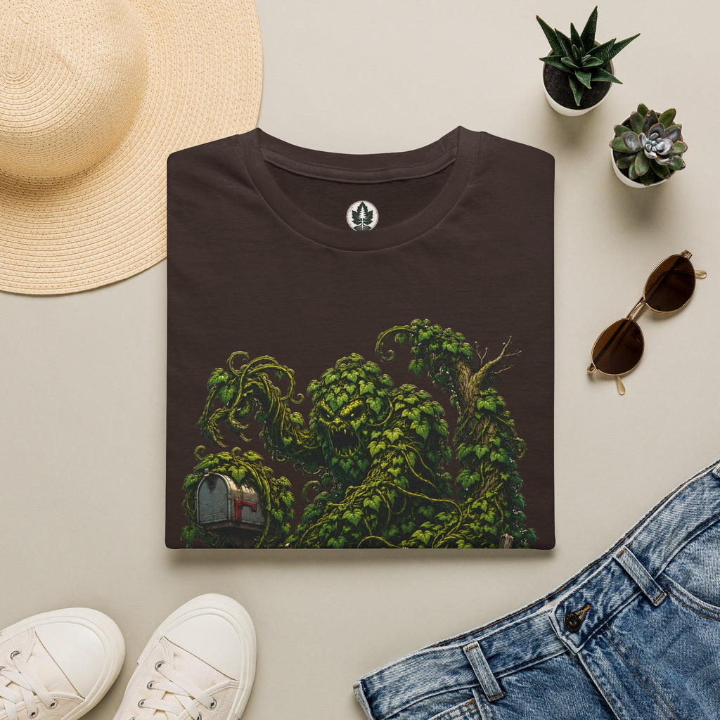 Kudzu Vine Monster with Garden Gnome Version 1 T‑Shirt