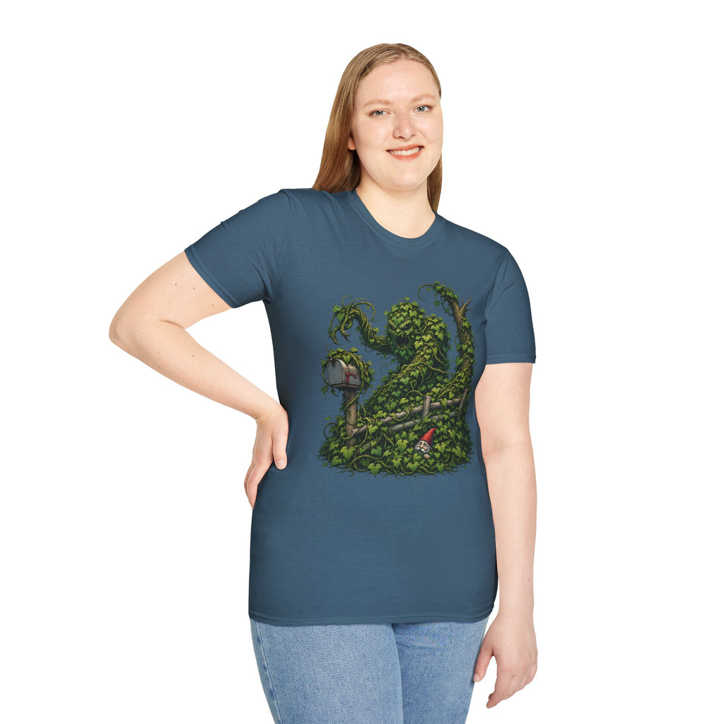 Kudzu Vine Monster with Garden Gnome Version 1 T‑Shirt