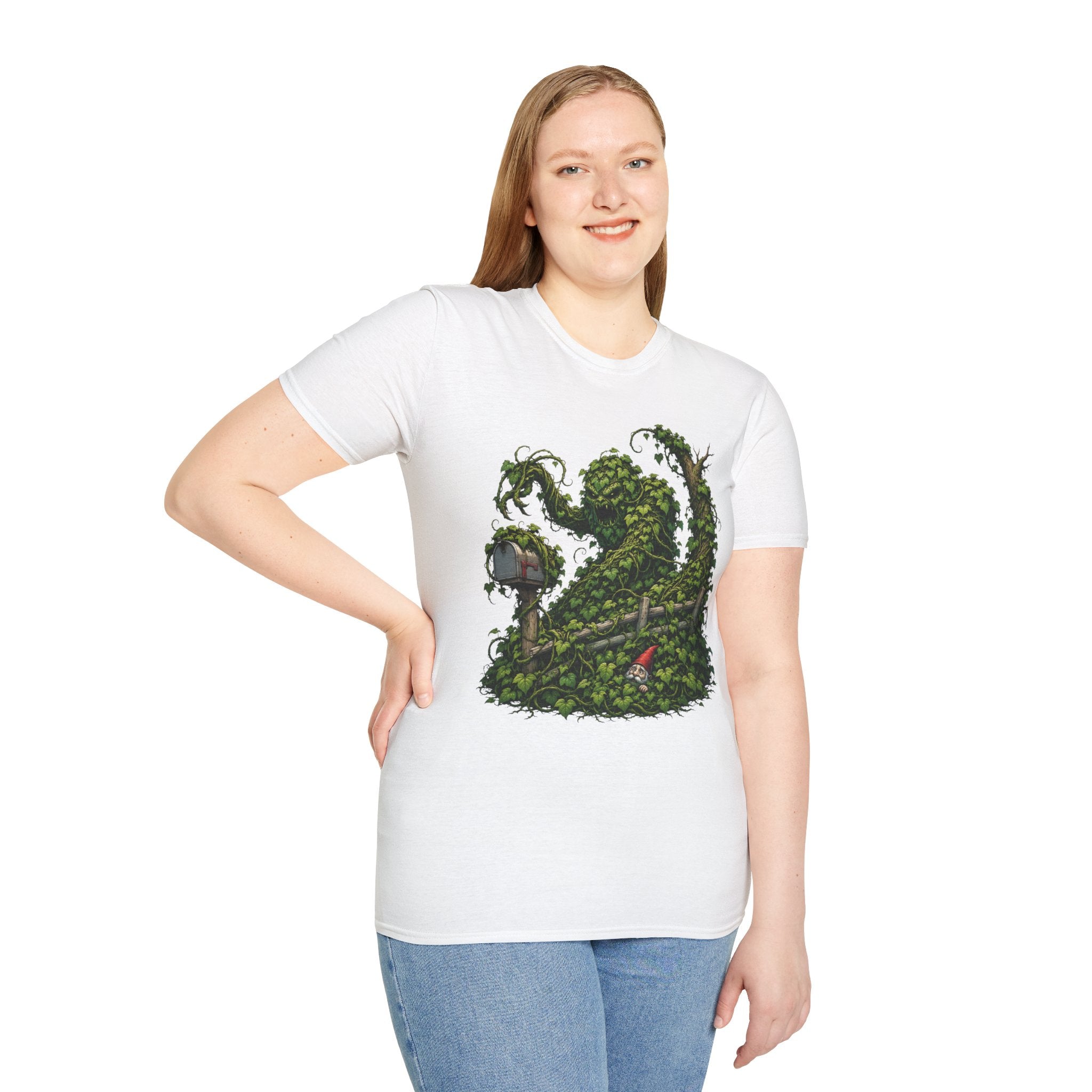 Kudzu Vine Monster with Garden Gnome Version 1 T‑Shirt