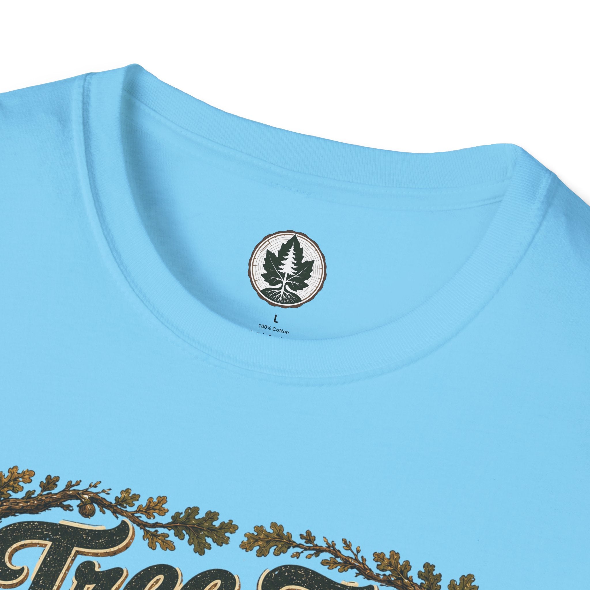 Tree Zen Version 2 Tree Rings and Oak Leaves background T‑Shirt