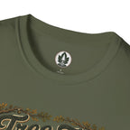 Tree Zen Version 2 Tree Rings and Oak Leaves background T‑Shirt