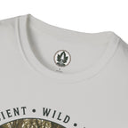 Pacific Northwest Tree T‑Shirt - "Ancient - Wild - Rooted" with Otto and Echo in the tree