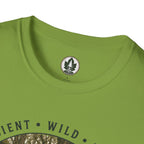 Pacific Northwest Tree T‑Shirt - "Ancient - Wild - Rooted" with Otto and Echo in the tree