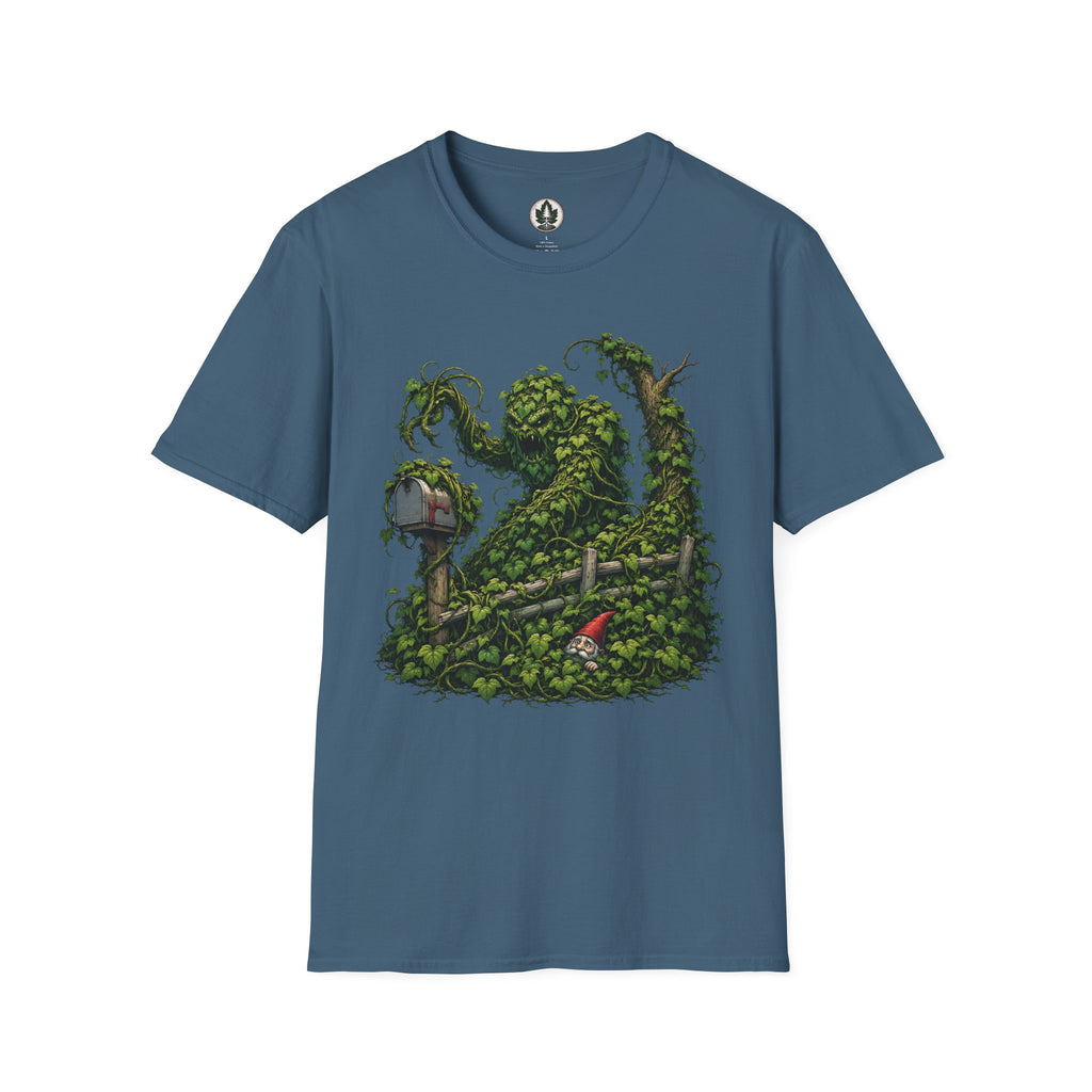 Kudzu Vine Monster with Garden Gnome Version 1 T‑Shirt