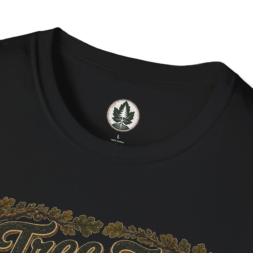 Tree Zen Version 2 Tree Rings and Oak Leaves background T‑Shirt