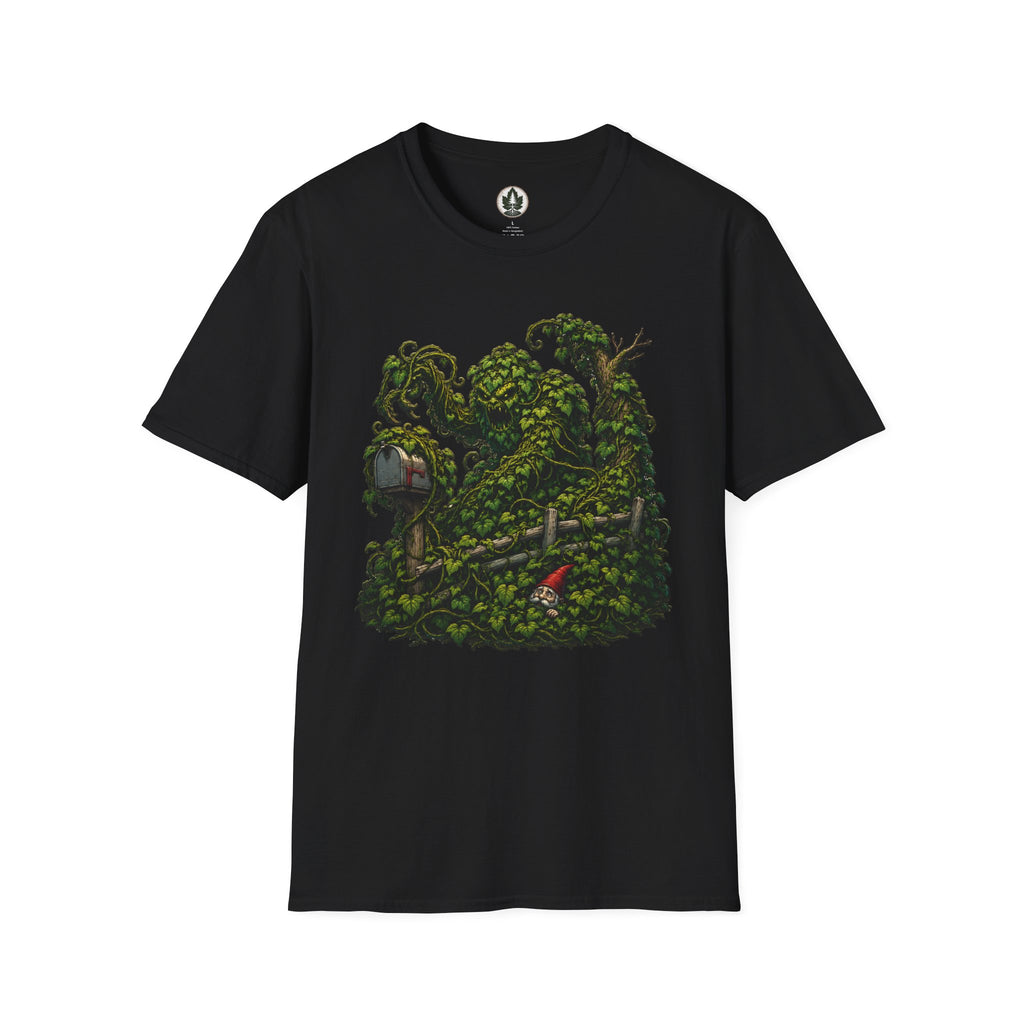 Kudzu Vine Monster with Garden Gnome Version 1 T‑Shirt