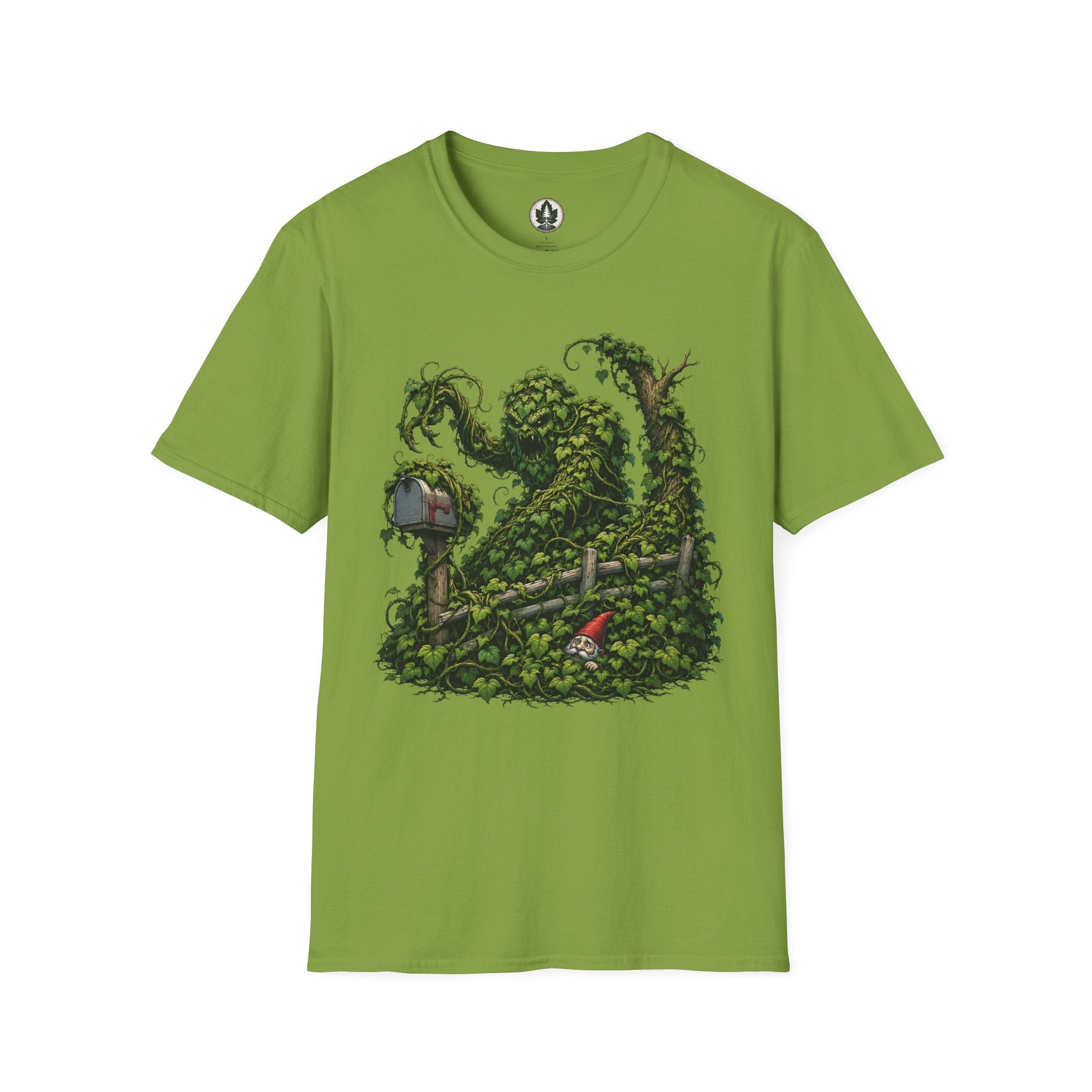 Kudzu Vine Monster with Garden Gnome Version 1 T‑Shirt